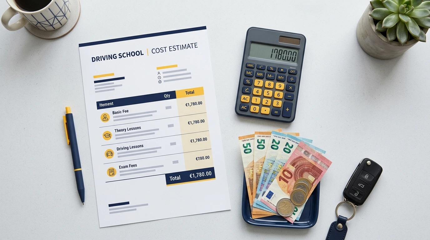 Calcul du budget d'un permis de conduire avec devis et calculatrice