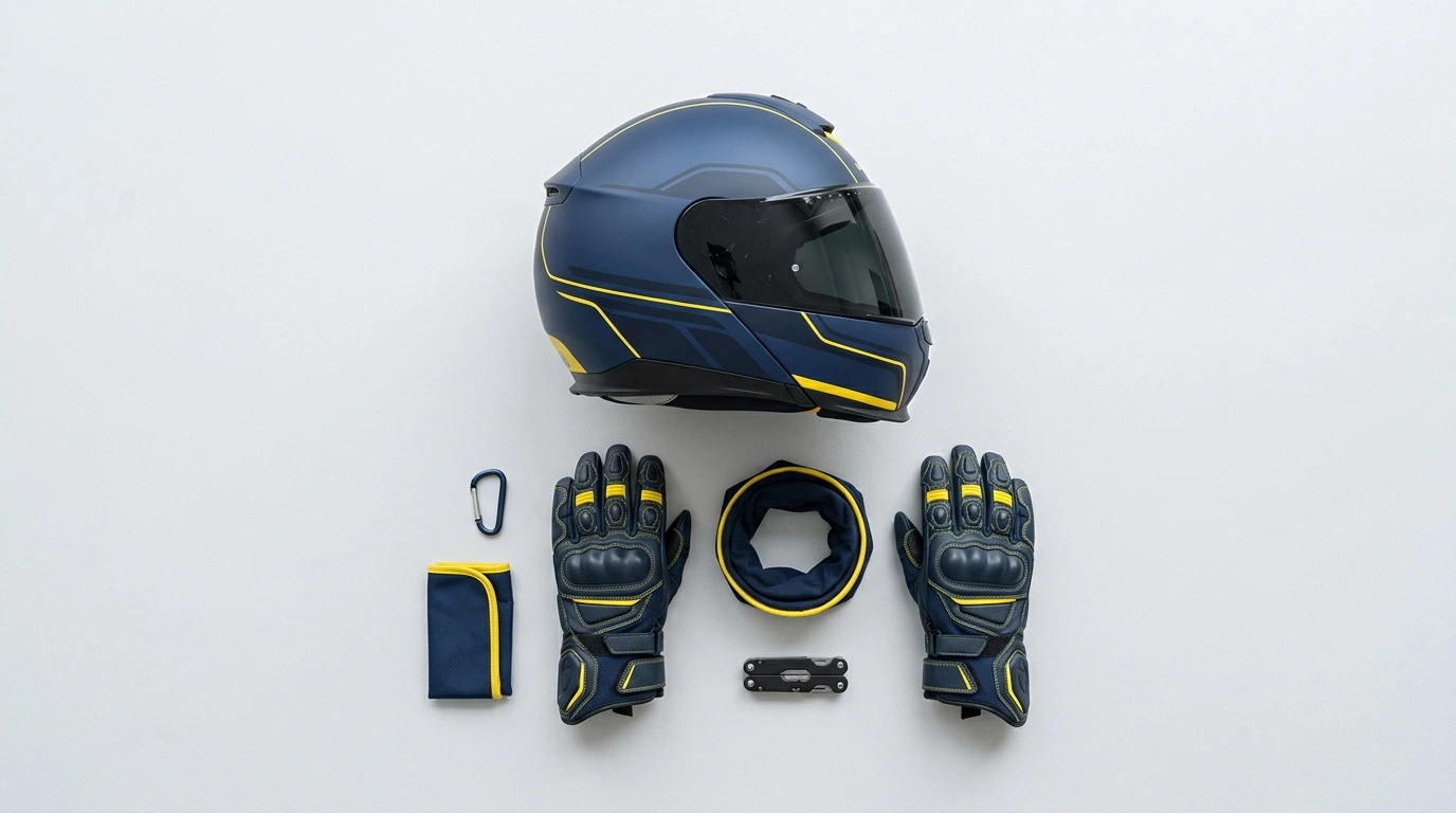 Équipement moto obligatoire, casque et gants homologués