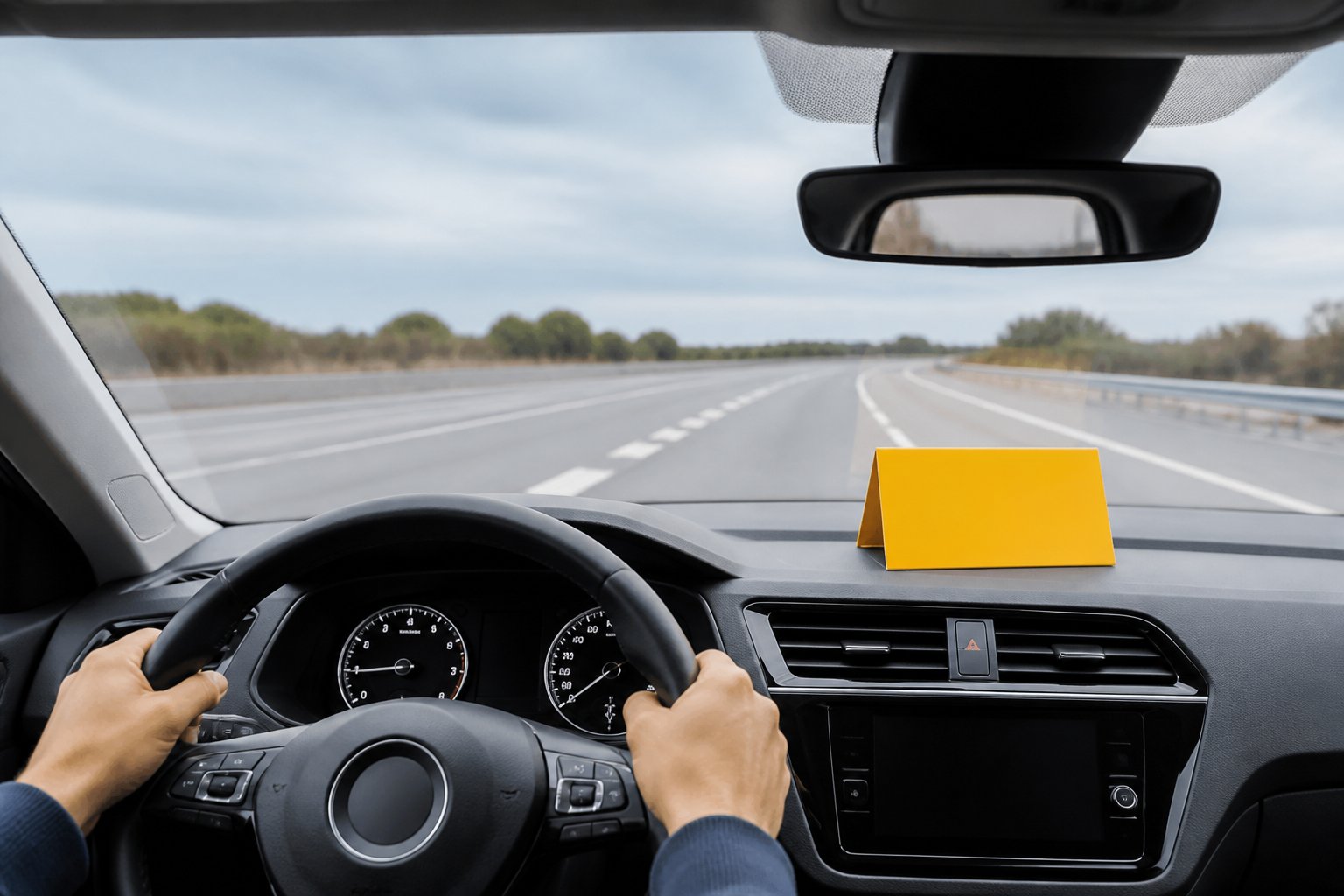 Compteur de vitesse net et lisible sur le tableau de bord d'une voiture d'auto-école