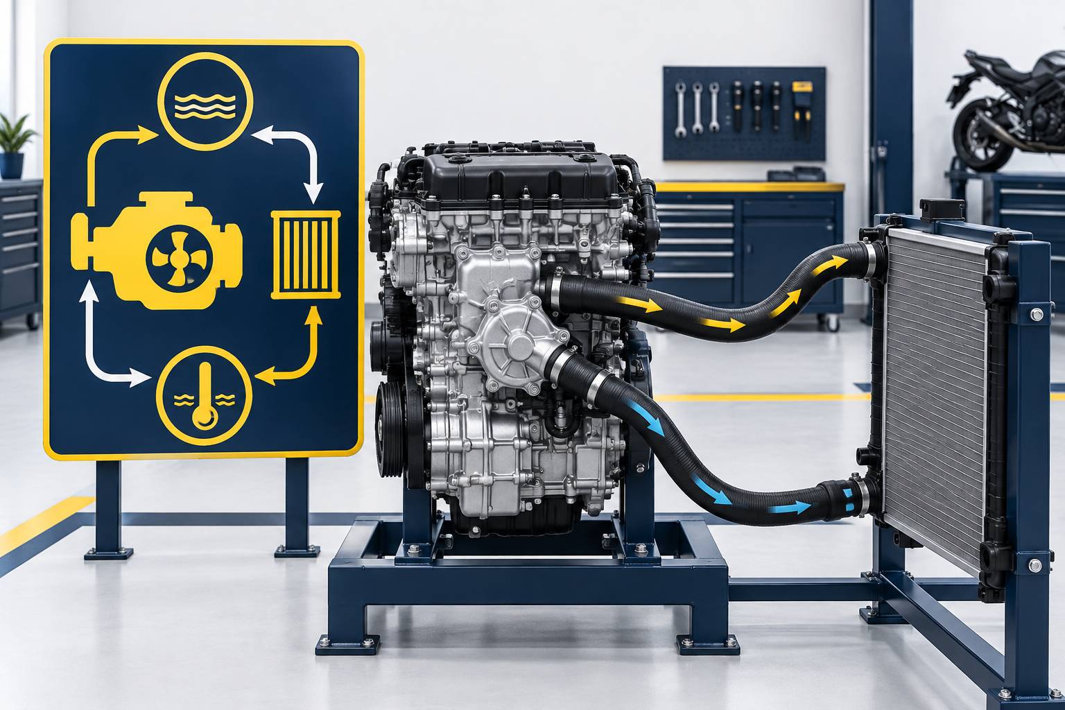 Illustration éditoriale du sujet : Comprendre la fonction essentielle de la pompe à eau dans le moteur d'une voiture